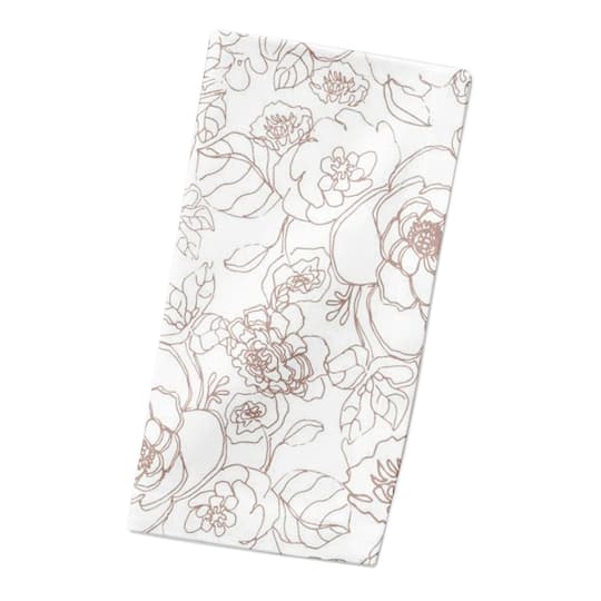 Line Floral Cotton Twill Napkin
